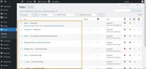 Wordpress all pages